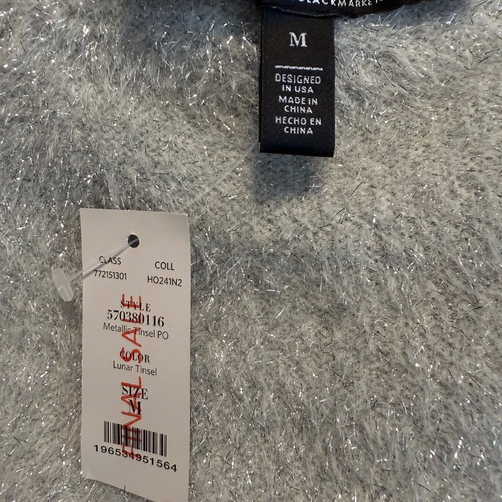 WHBM Metallic Tinsel Trim Sweater NWT - Picture 6 of 10